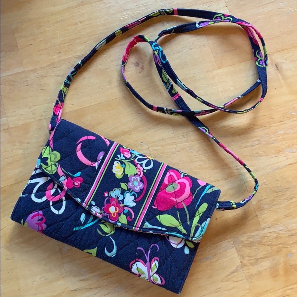Vera Bradley Tri-fold Crossbody Wallet * Ribbons